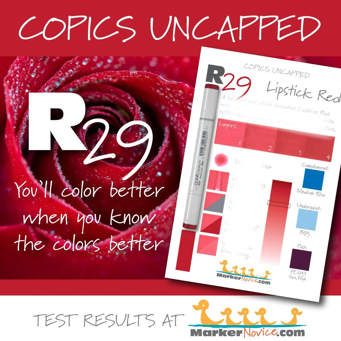 Copic R29 Copic Marker R29 “Lipstick Red” (Coloring Tips for Classic Red ...