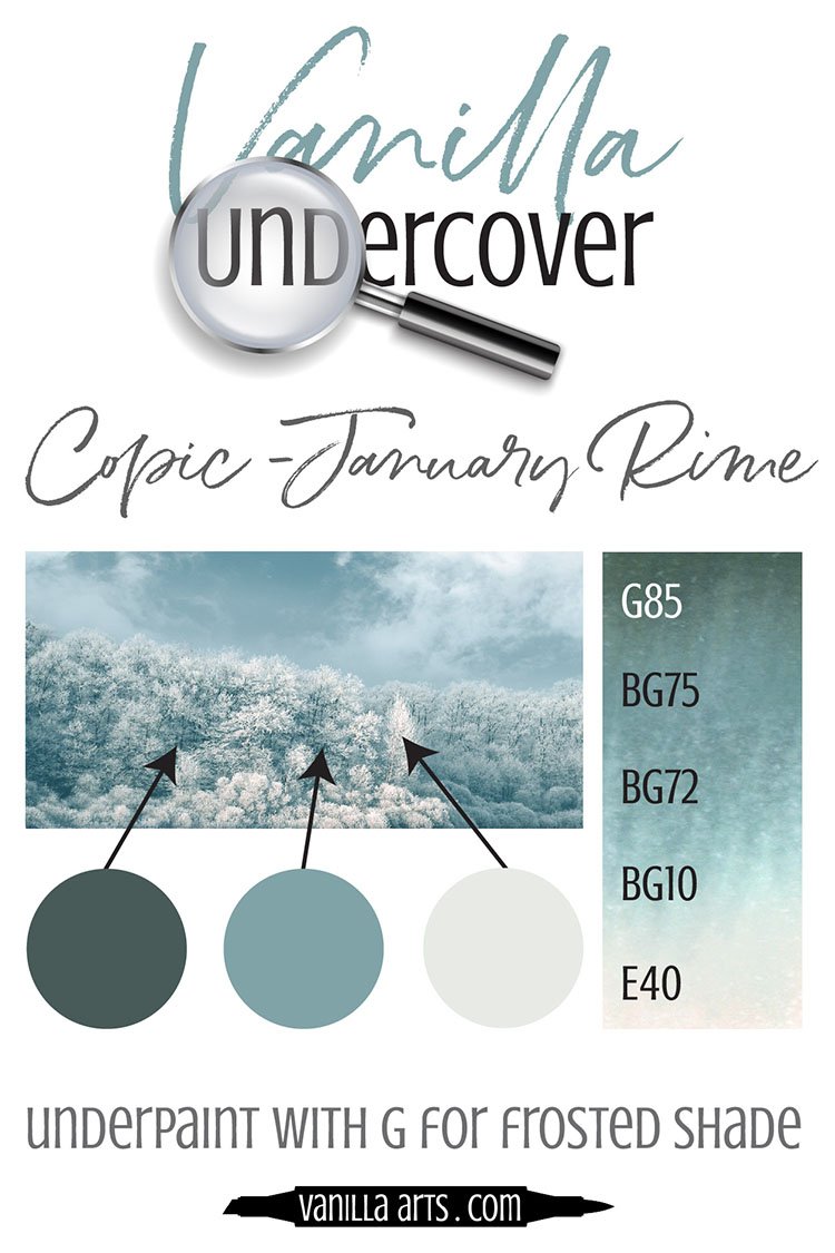 Marker Underpainting Copic Blends for Realistic Color Turquoise Swatch (January Rime