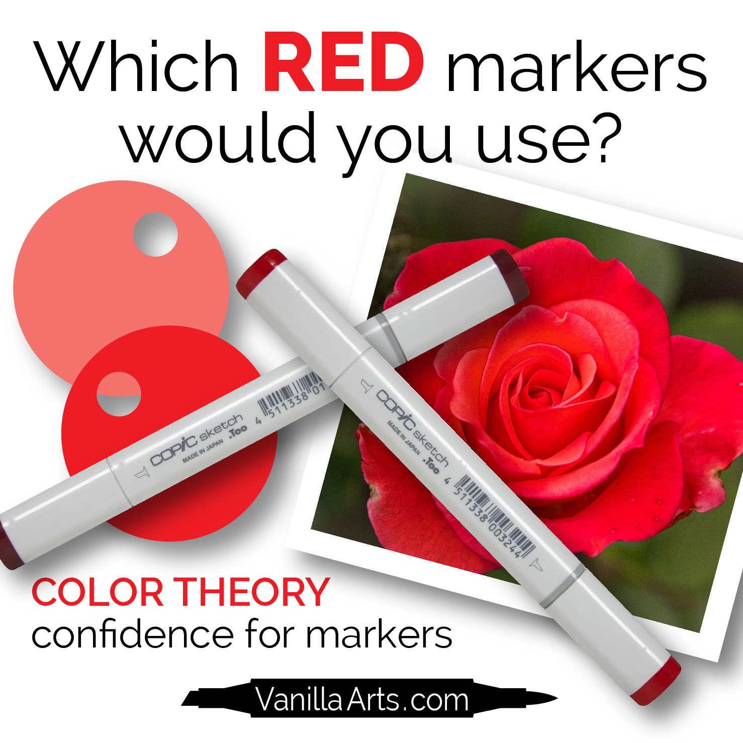 Color Theory for Markers: Red Rosebud (Live Coloring Demo