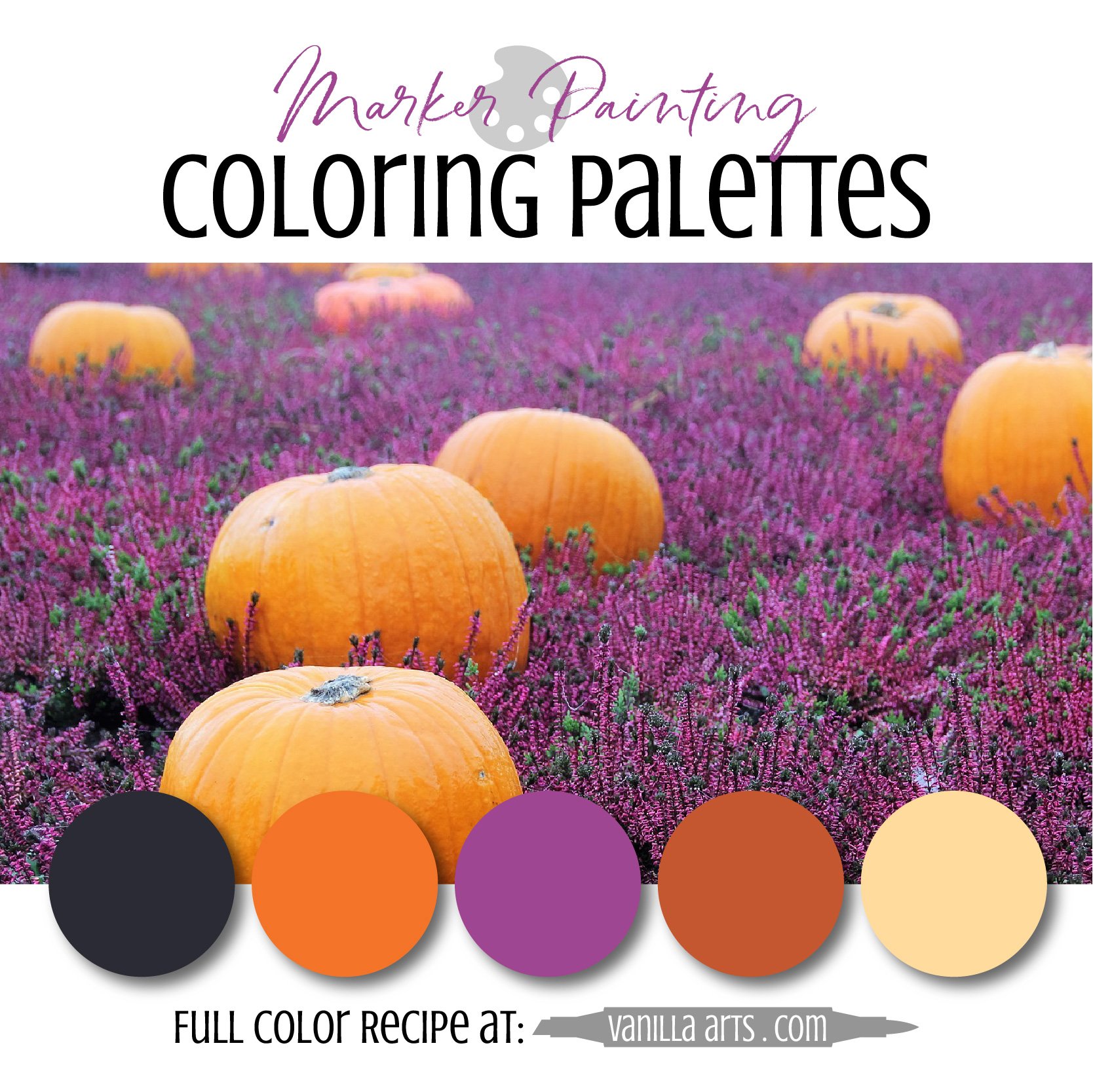 Color Palette: Copic Marker + Colored Pencil Combination (Gray, Blue,  Orange) — Vanilla Arts Co.