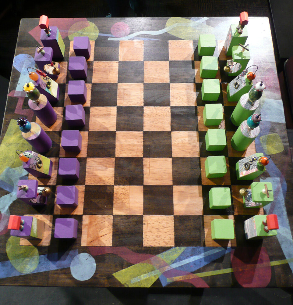 Chess Table and Pieces - SOLD