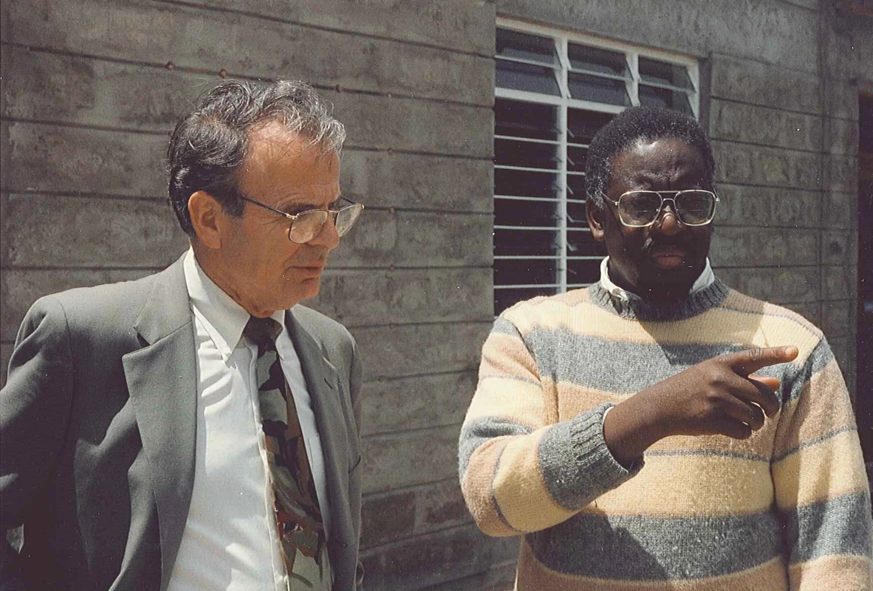 Dr. Ray Hostetter and Stephen Talitwala, the first Vice Chancellor of Daystar University, 1993