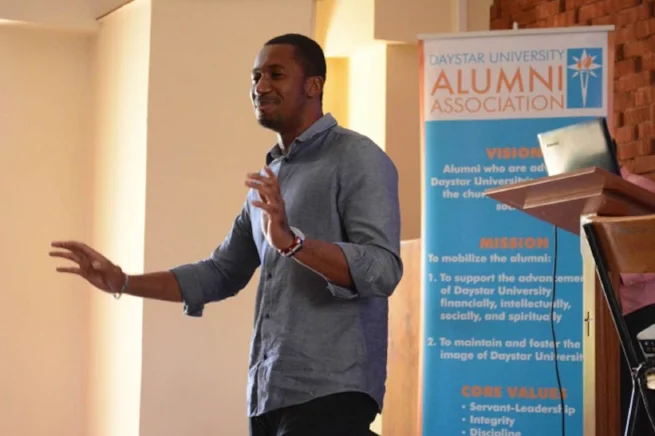 Alumnus Dr. Bright Gameli was among the IT alumni to give his testimony and encourage current IT students to continue in their studies despite difficulties. 