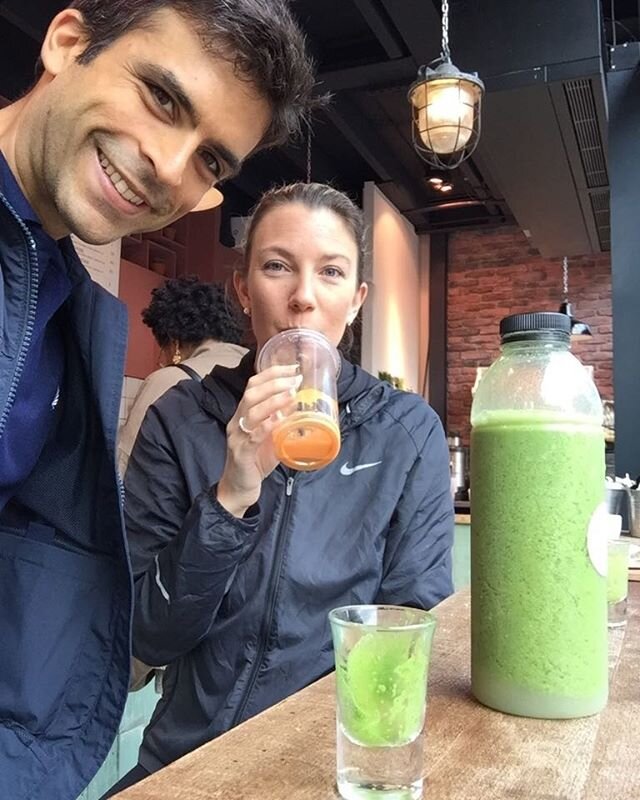 Throw back to that GREEN MONSTER SMOOTHIE and wheatgrass shot in the Netherlands! Mmm... We ordered the green smoothie... but as usual, on the menu it was loaded with sweet sugary fruits like apple, pineapple, and mango. So we asked to remove all of 