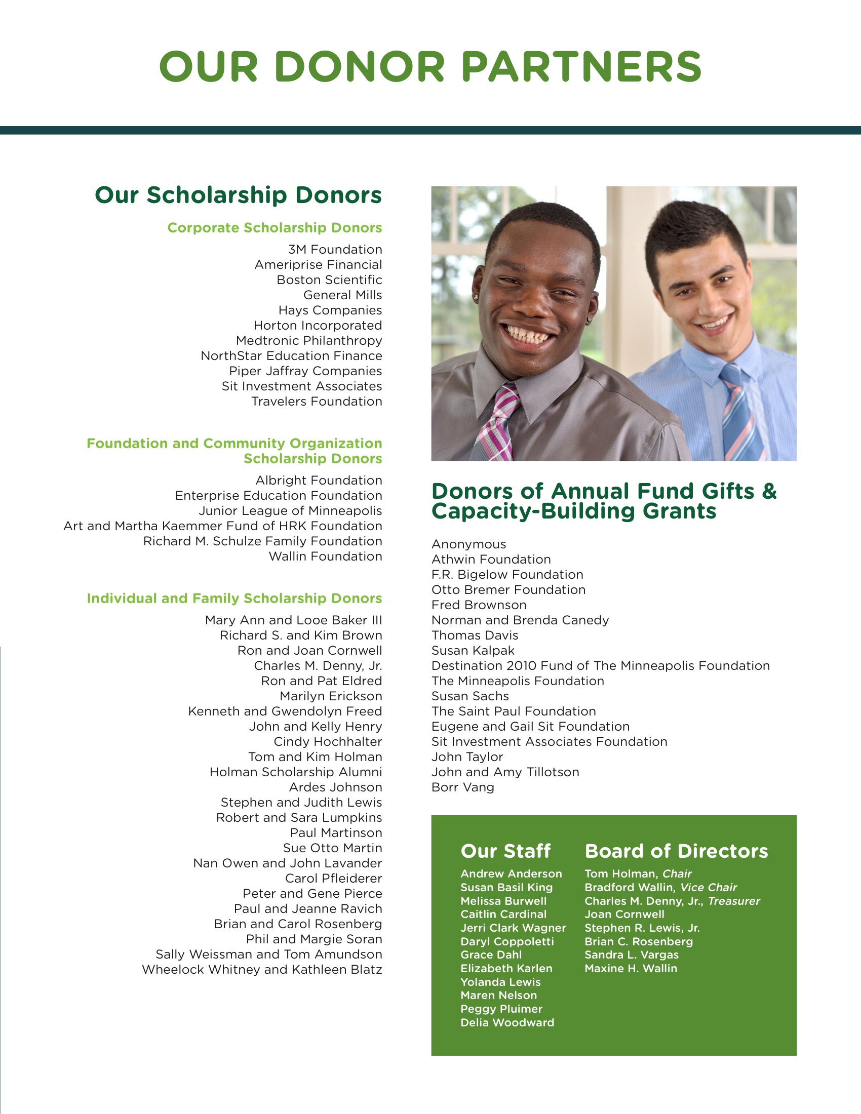 DONOR PARTNERS / ANNUAL REPORT