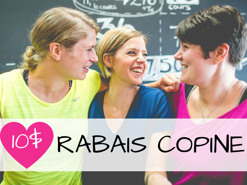 CONDITIONS : Applicable à l'achat d'un minimum de deux forfaits de cours en Groupe, les transactions doivent être complétÉes le même jour pour avoir droit au rabais. cette offre ne peut être jumelée à aucune autre promotion. CONTACTEZ NOTRE ÉQUIPE DE SERVICE À LA CLIENTÈLE de 9h30 À 16H00 DU LUNDI AU VENDREDI POUR VOUS ABONNER EN GANG!