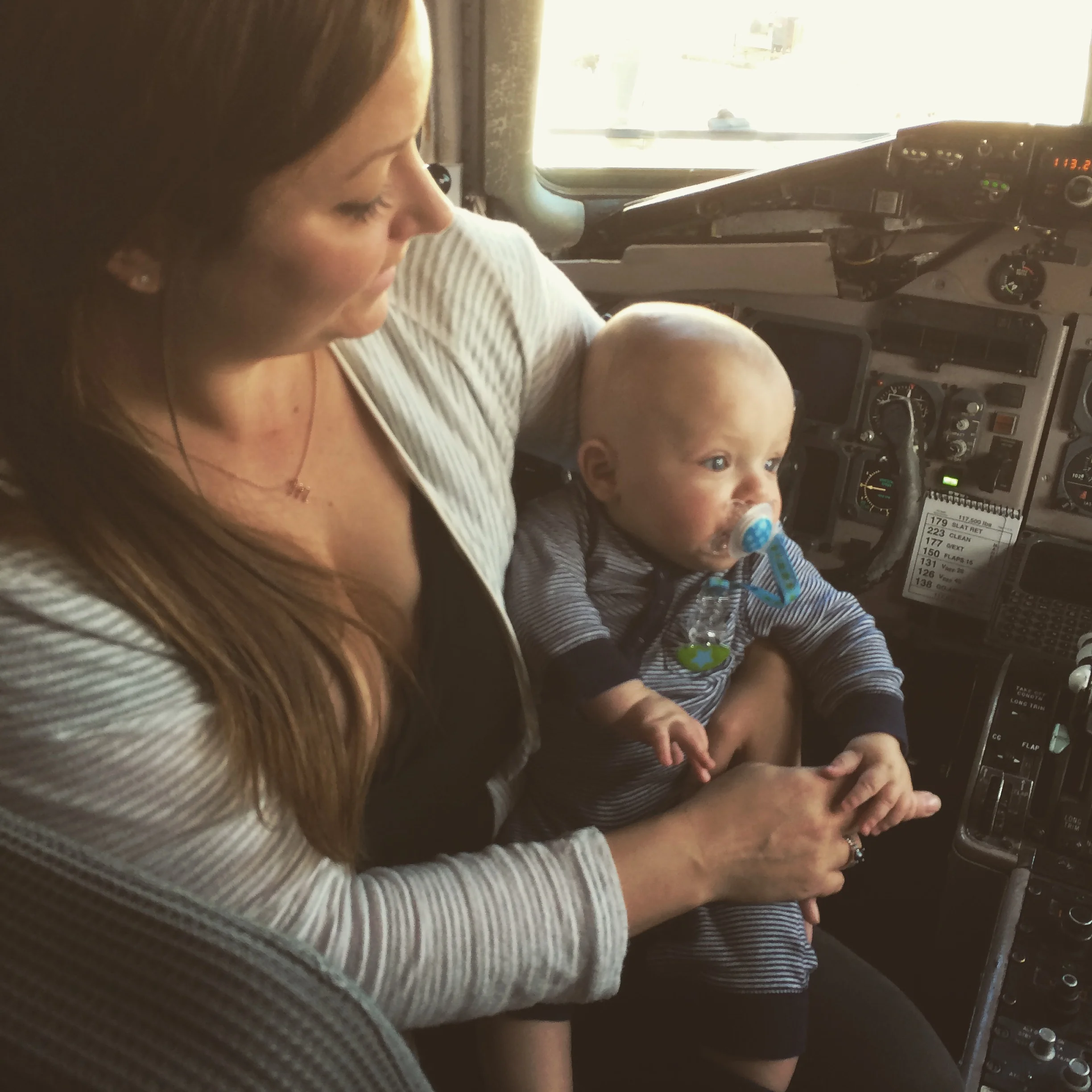 meeting the pilot in the cockpit on his 1st flight...