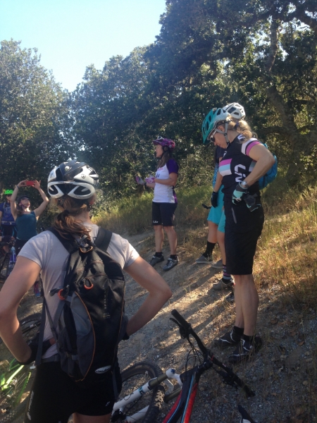 Badass biker Leigh Donovan gathering us up for the group ride.