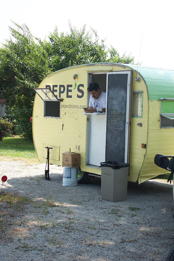Pepe chilling in his trailer, waiting for the rush!!