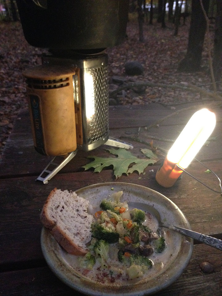 Camp side dinner in Maine