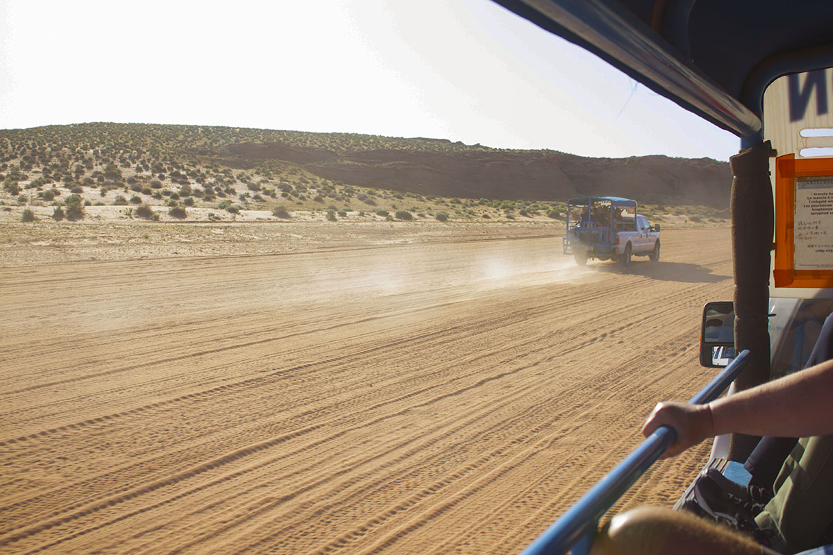 Loaded in trucks and headed to Antelope Canyon.