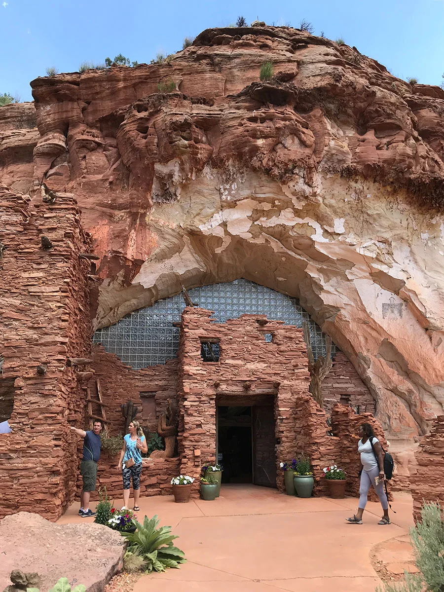 The entrance to the Moqui Cave outside Kanab, Utah.