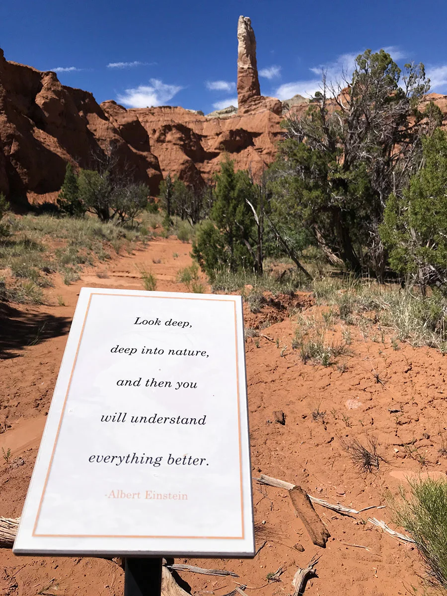 Kodachrome State Park hike with inspirational quotes.