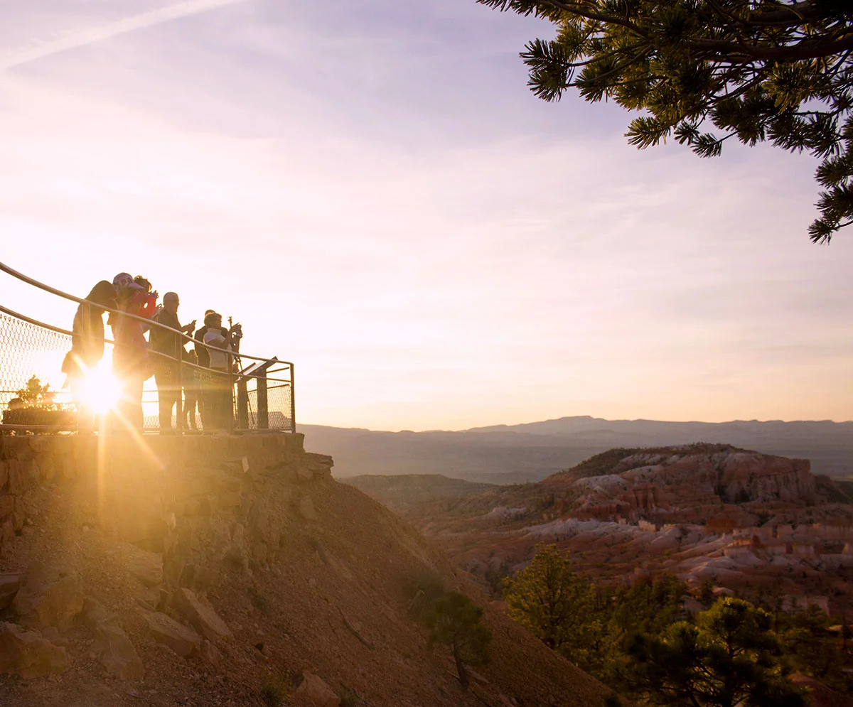 Everyone trying to get the perfect shot at Sunrise point at Bryce Canyon.