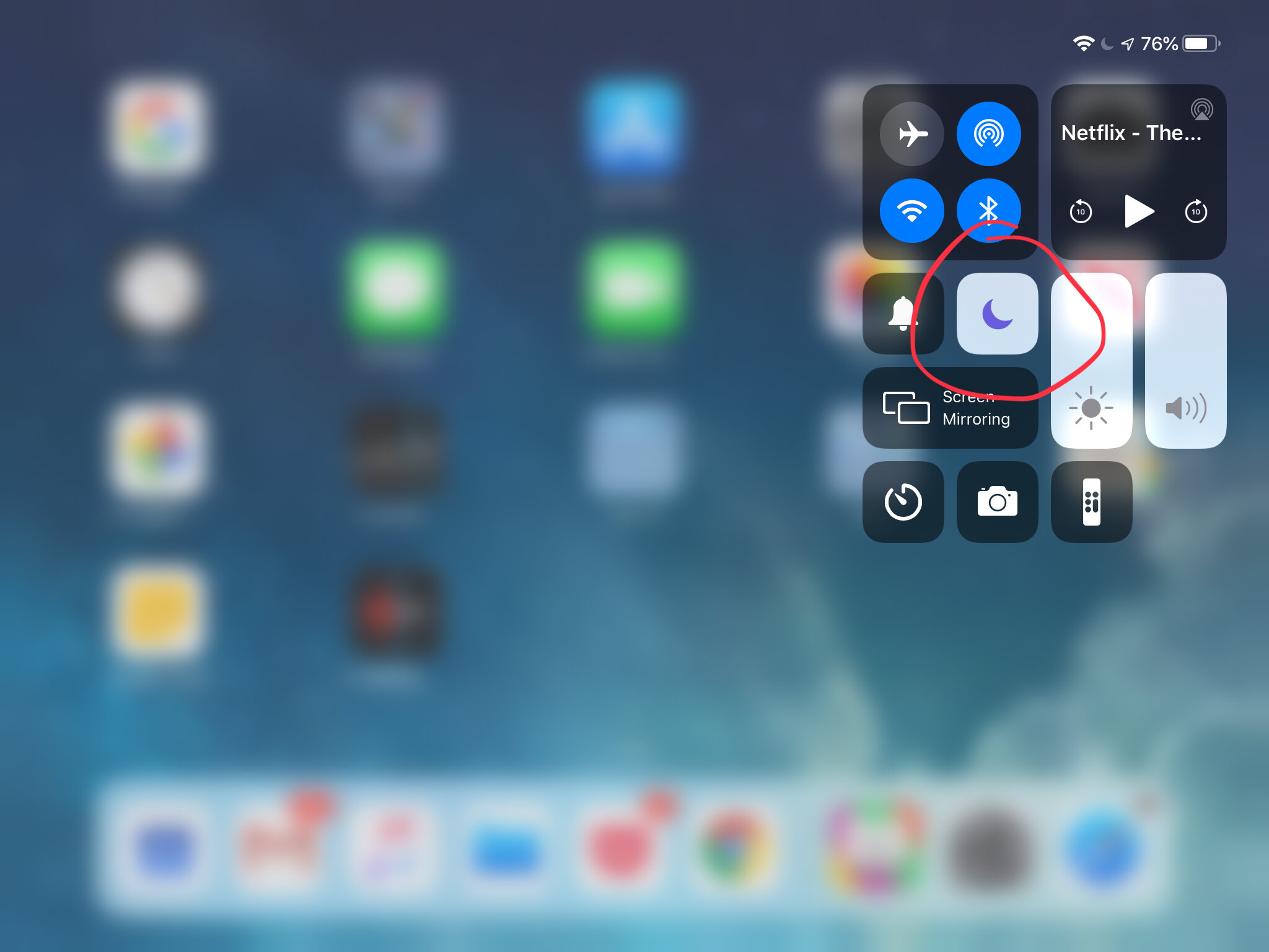 Fig. 2: The Do Not Disturb setting is ON