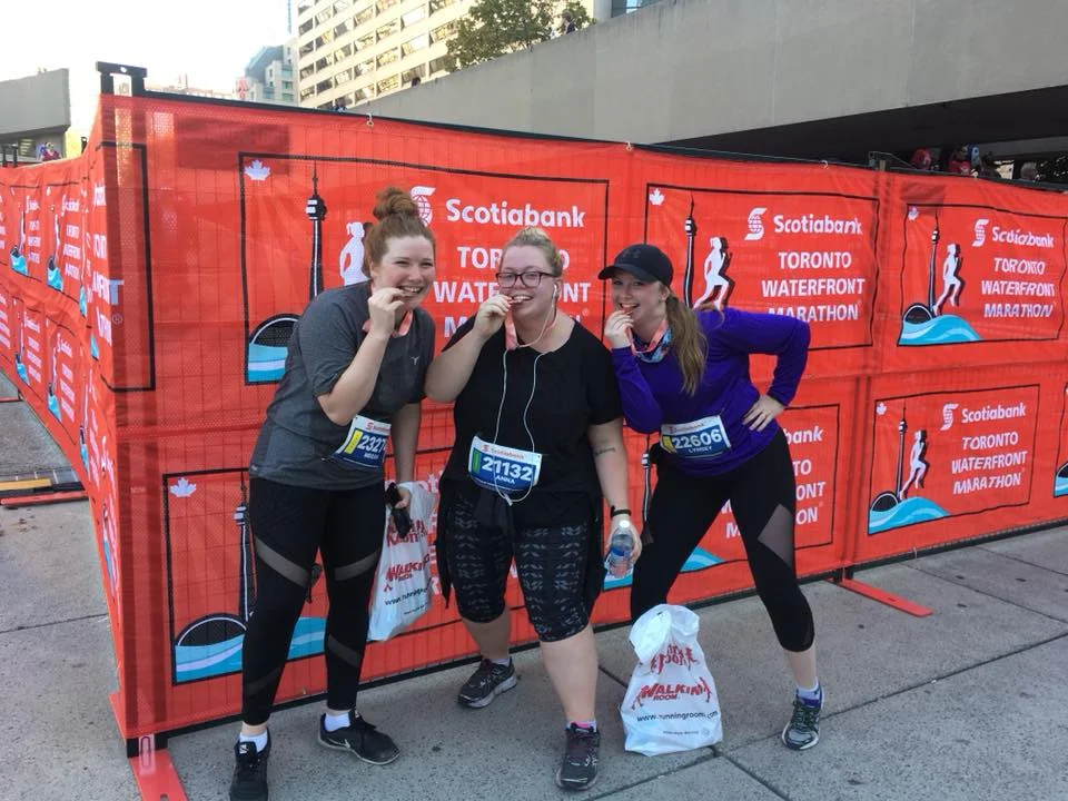 The medal pic of my dreams with Lynsey of Encore Fitness and Health and Megan