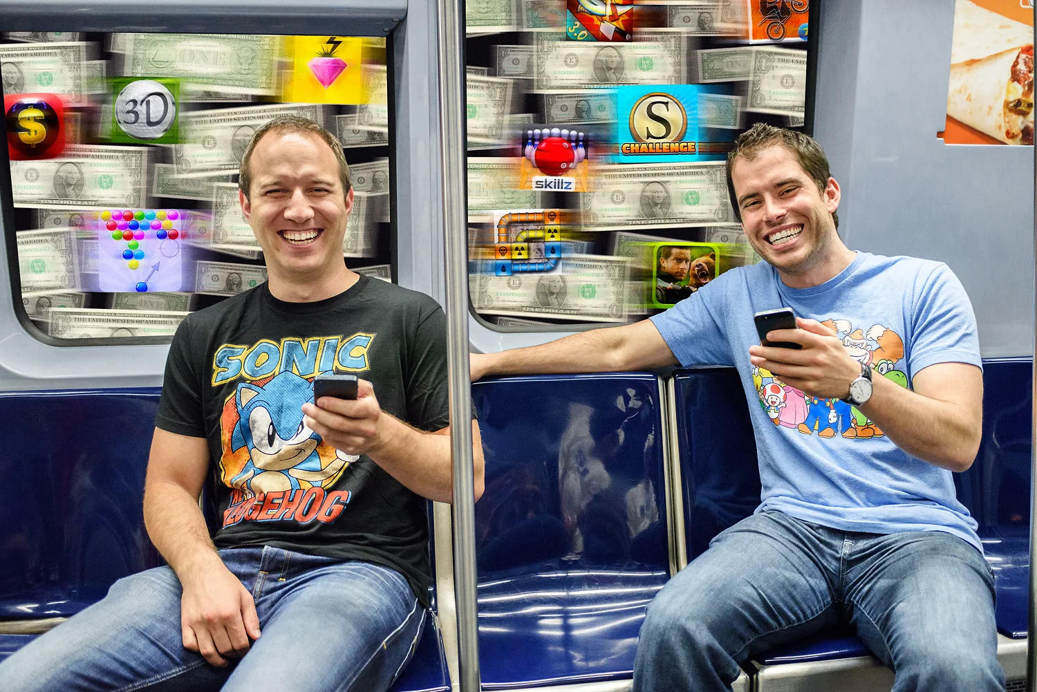 Mobile gaming for money - Most people use their app while commuting, so we rode the T for an afternoon