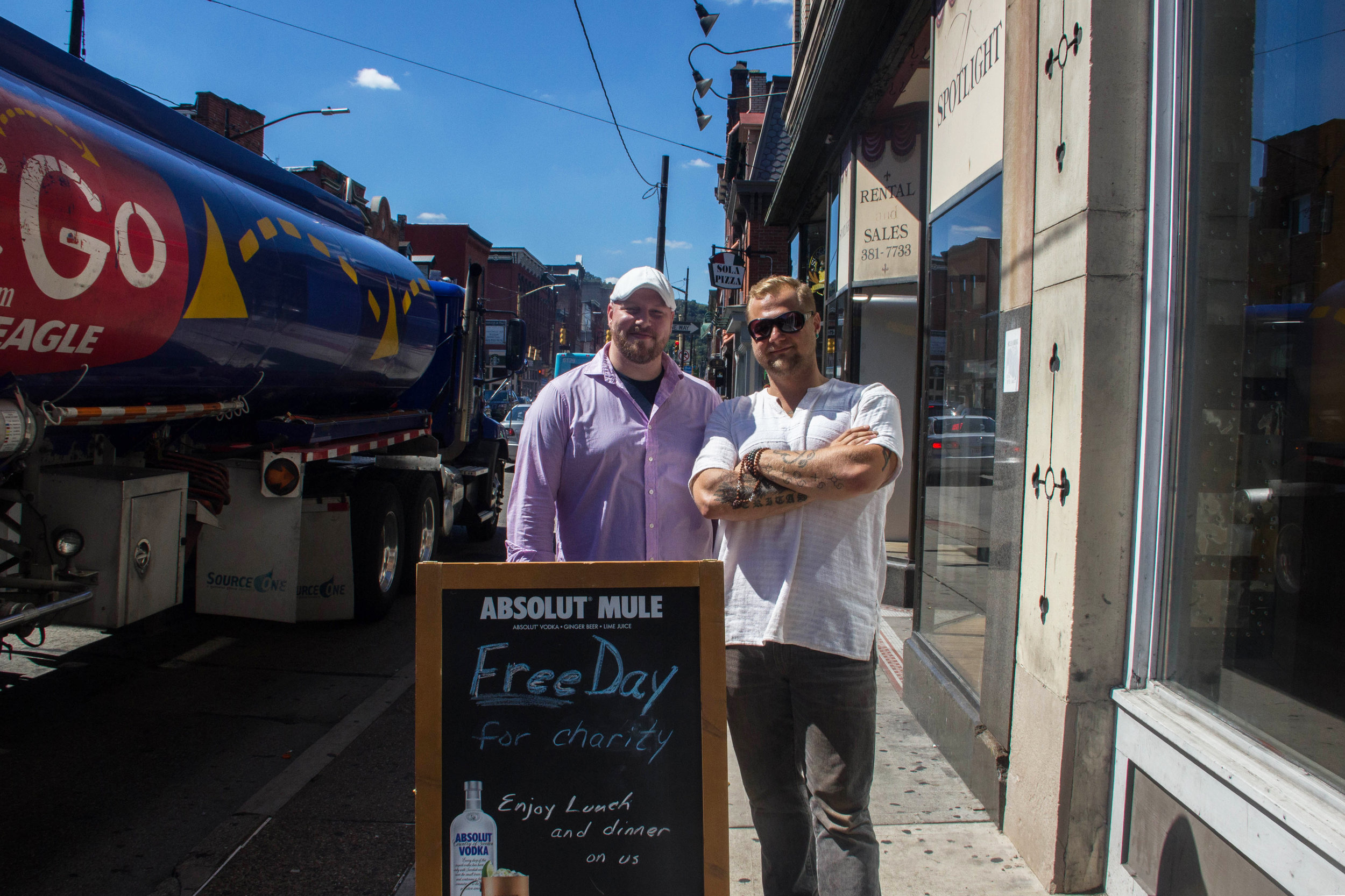 Owner's Colin Smith and Zachary Winghart (names ordered respectively from left to right).