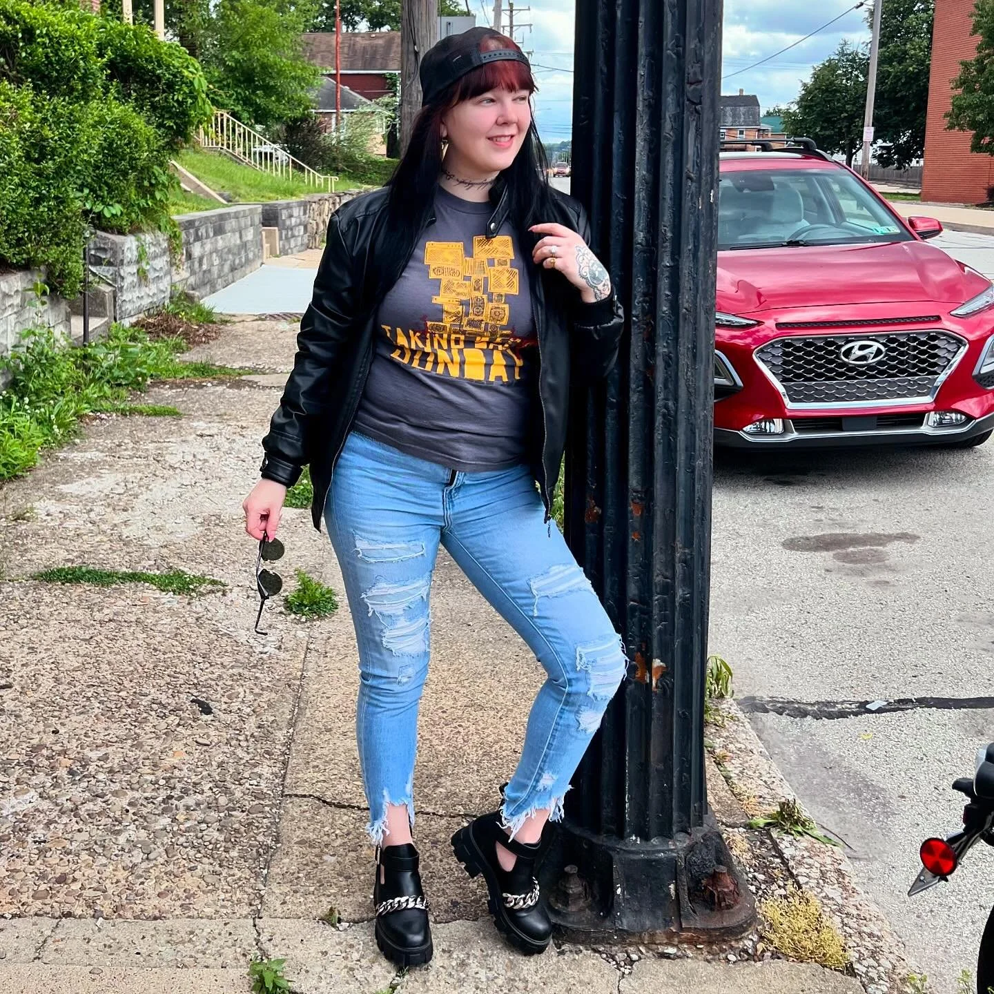 🎶Despondent, distracted, You&rsquo;re vicious and romantic; These are a few of my favorite things.🎶 Today ✨On The Blog✨ I&rsquo;m talking about styling one of my favorite band tees, and am also featuring my Honda Rebel 1100. Get all the deets now o