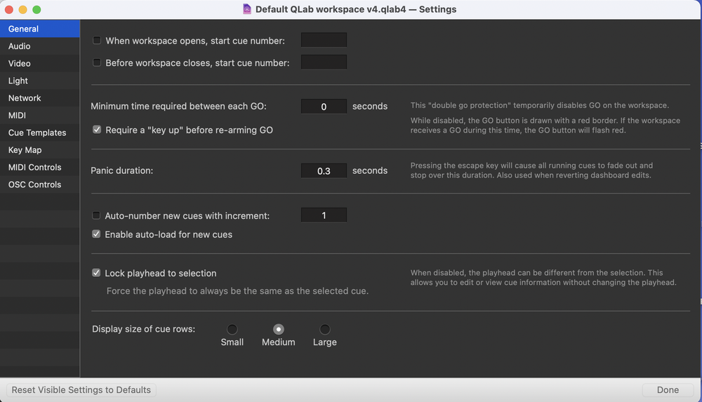 QLab Setup — Gareth Fry - Sound Design