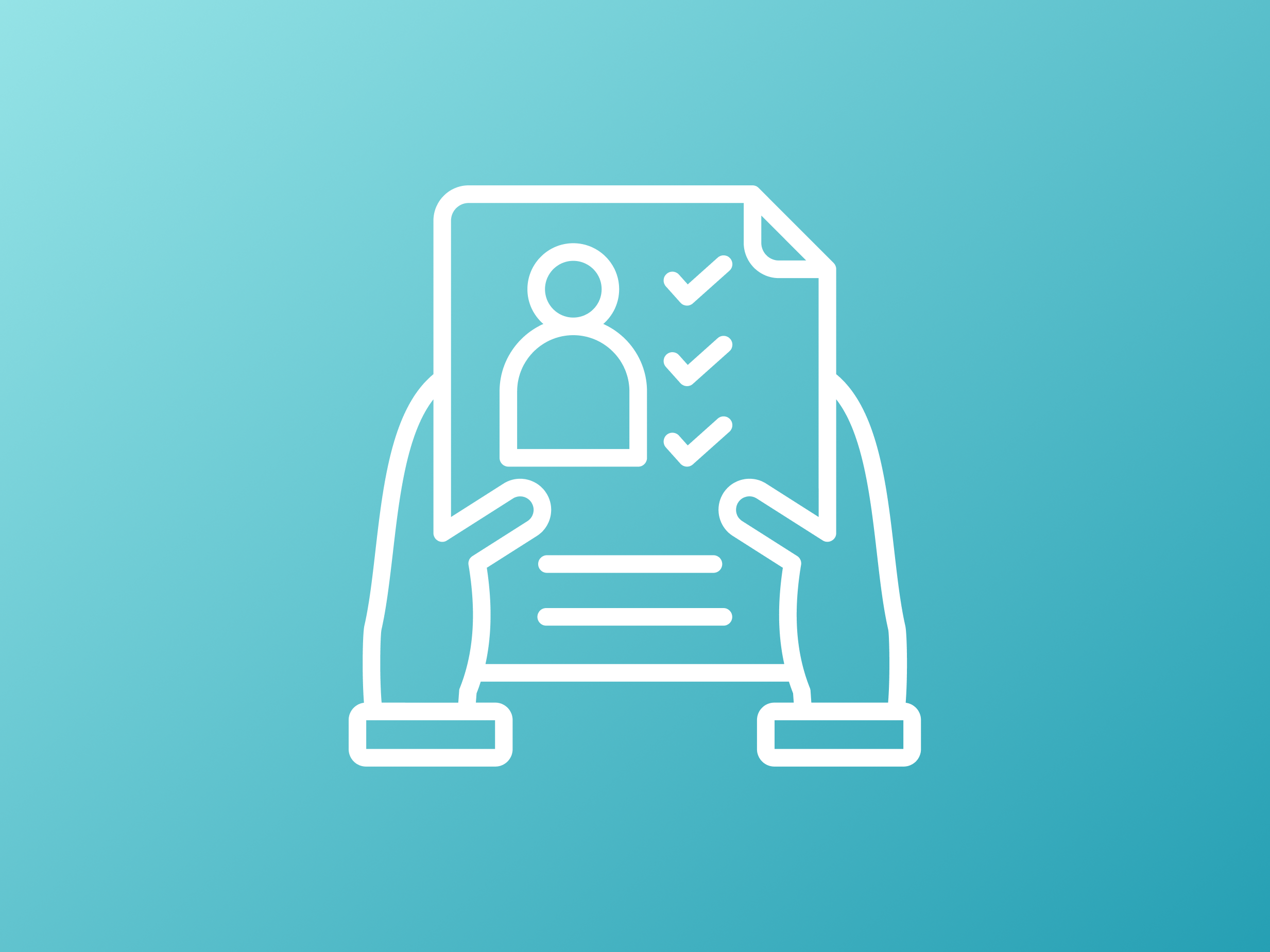 job application icon on blue gradient background. icon design by gravisio on the noun project
