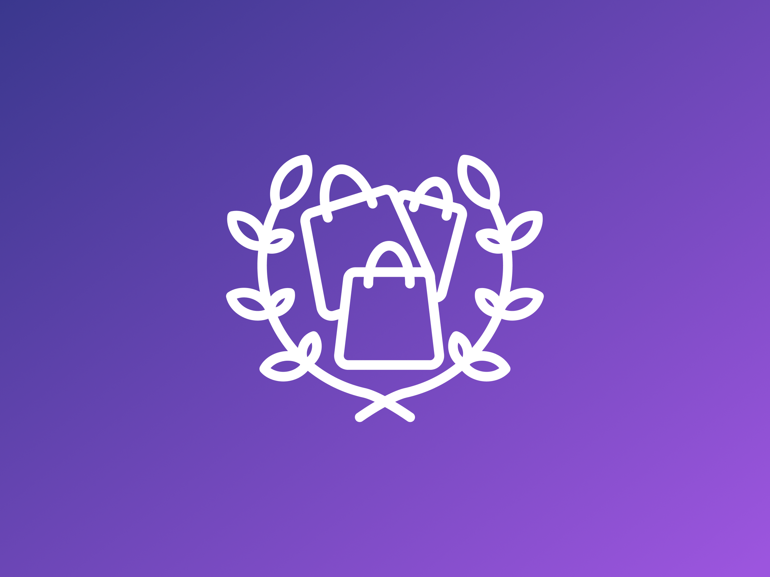shopping icon on purple gradient background. icon design by gravisio on the noun project