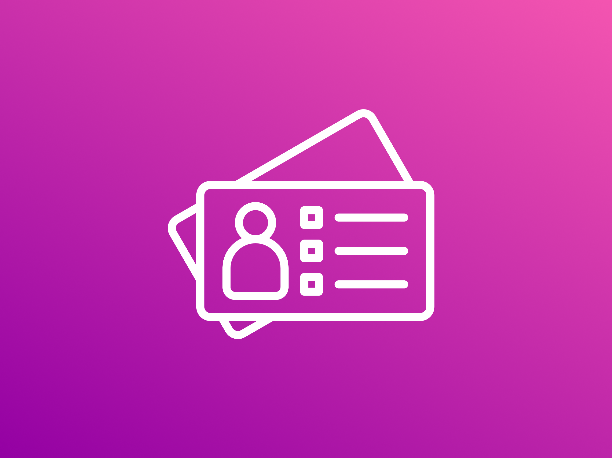 ID card icon on pink gradient background. icon design by gravisio on the noun project