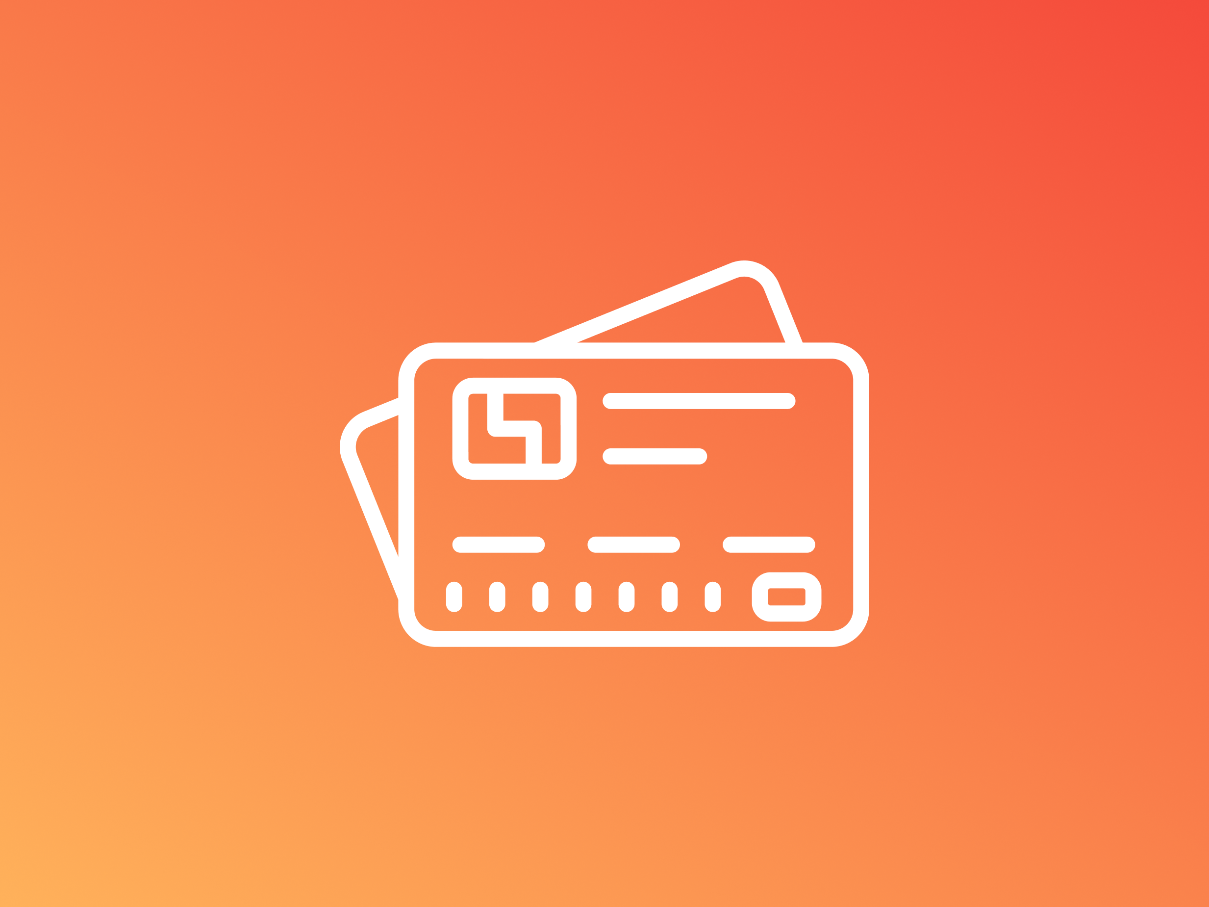 credit card icon on red gradient background. icon design by gravisio on the noun project