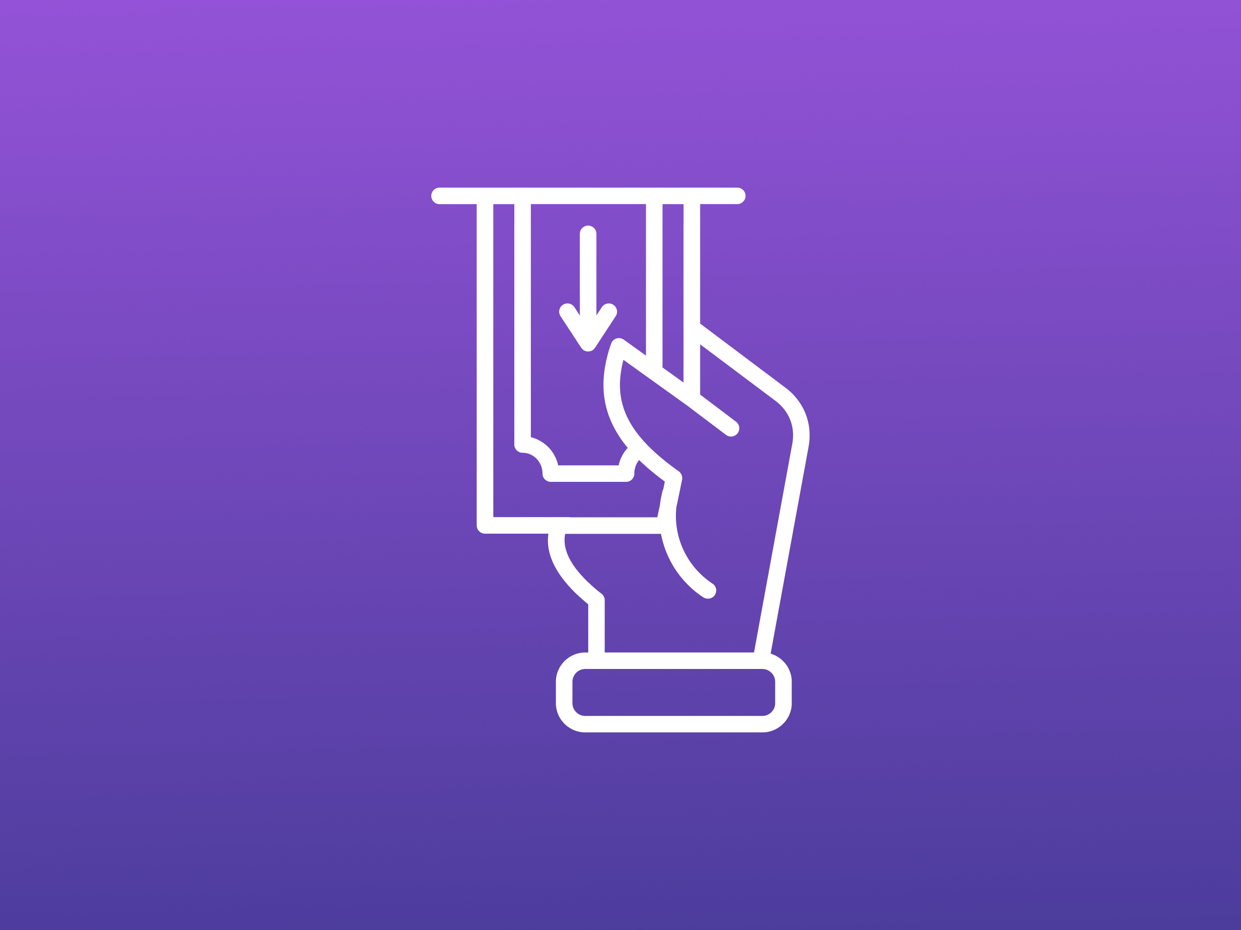 money withdrawal icon on purple gradient background. icon design by gravisio on the noun project