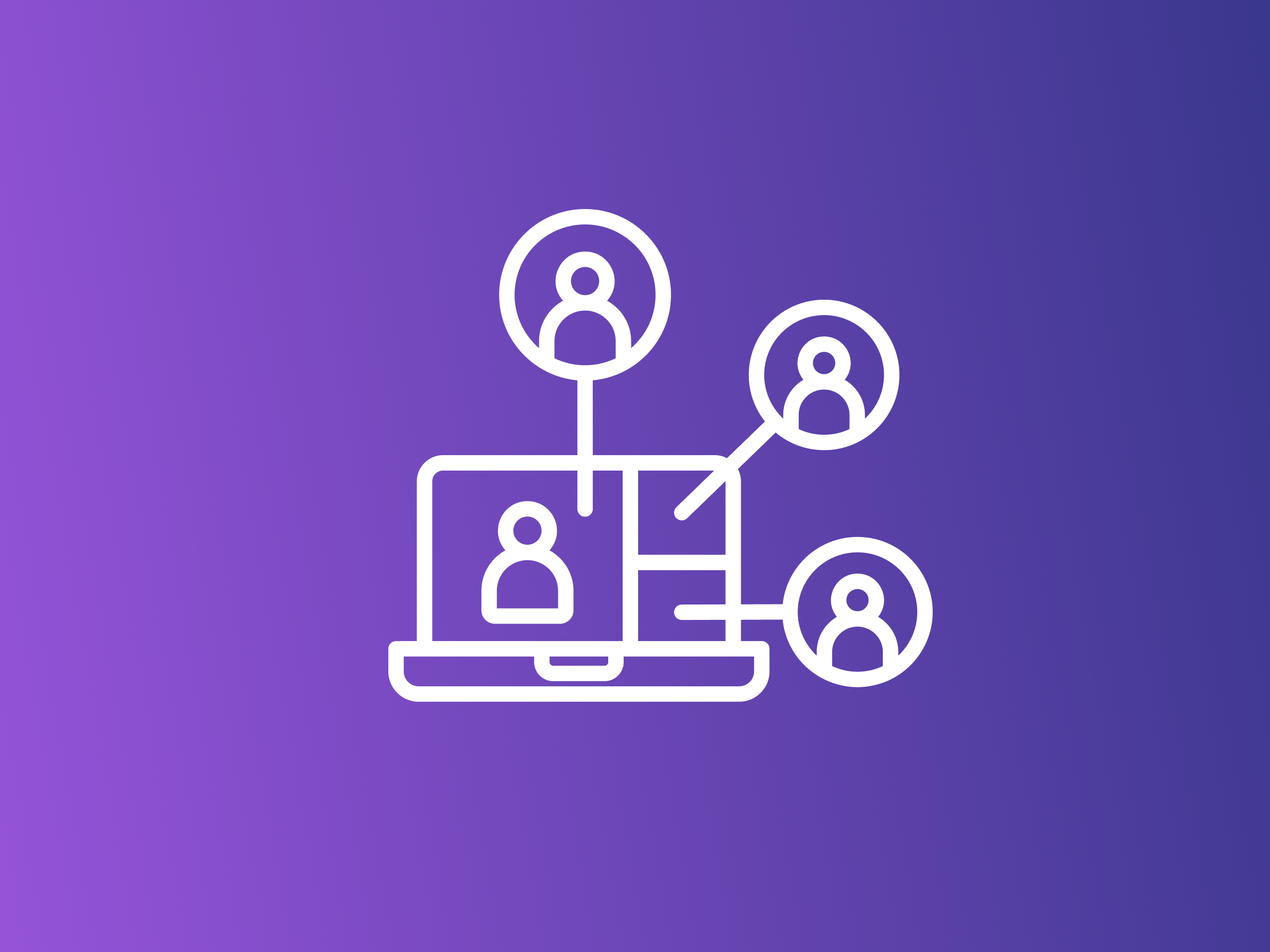 digital connection icon on purple gradient background. icon design by gravisio on the noun project