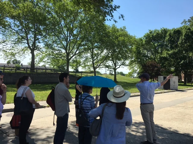 Executive Director Murray Fisher giving Overbrook a tour of the School’s Governors Island campus
