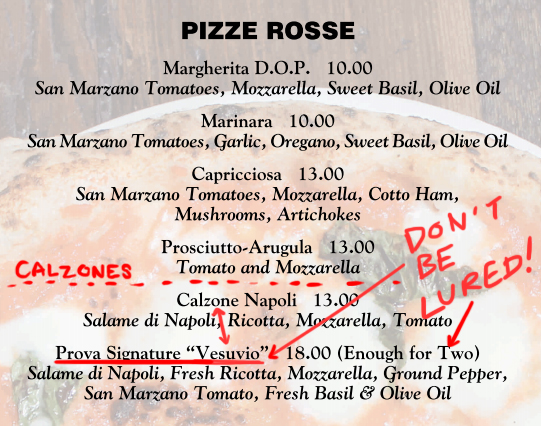 My Italian is garbage but I figured "Vesuvio" (which I now know means volcano) was a fancy nickname for their pizza. 