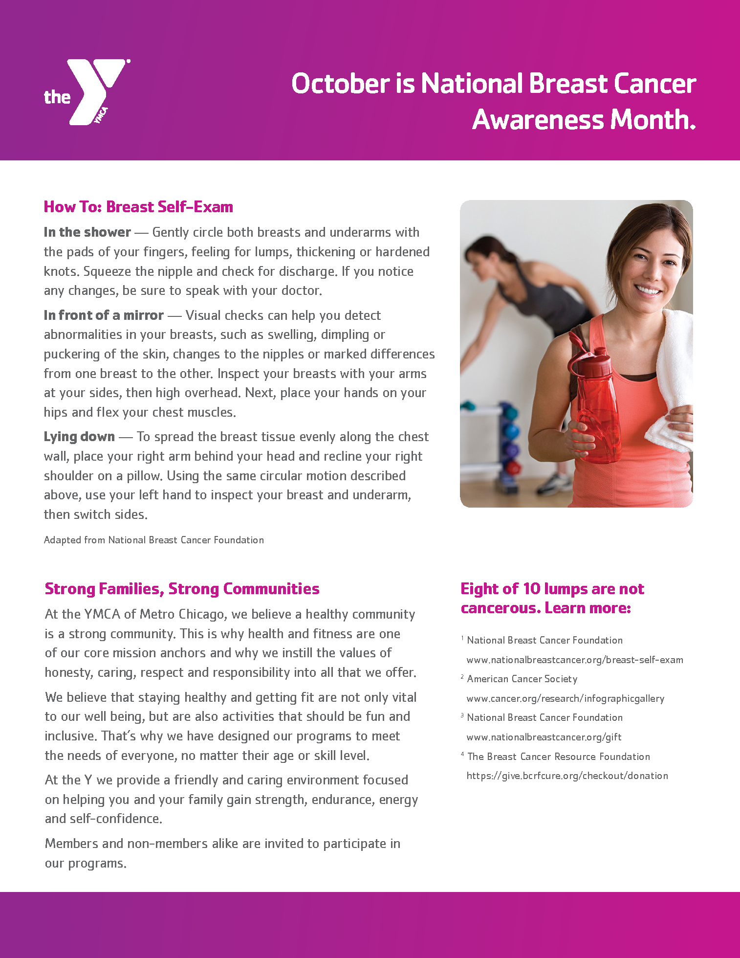 Breast Cancer Awareness Month one-sheet, side 2