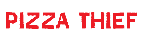 pizza thief logo in red