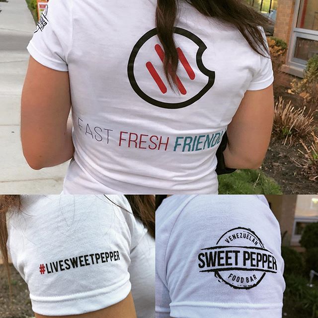 Honored to have helped our friends over @sweetpepperchicago with their uniforms! Visit them over on Lawrence ave. for some of the finest Venezuelan dishes in town! #livesweetpepper #screenprinting