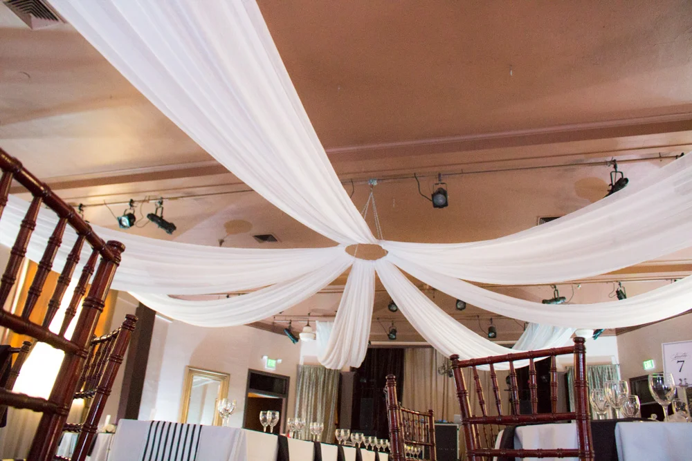 Ceiling swags @ The West End Ballroom