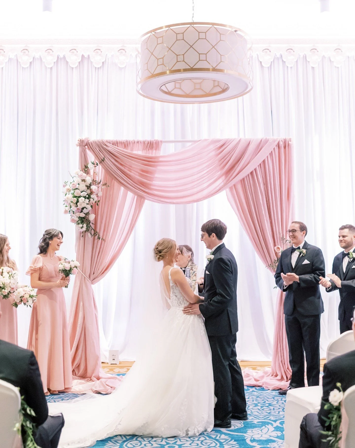 Blush pink whisper ceremonial treatment

Photo: @meagangibsonphotography 
Wedding by: @alstonmaygerevents. 
Venue: @sentinelhotel
Drape: @bowerbirdpdx