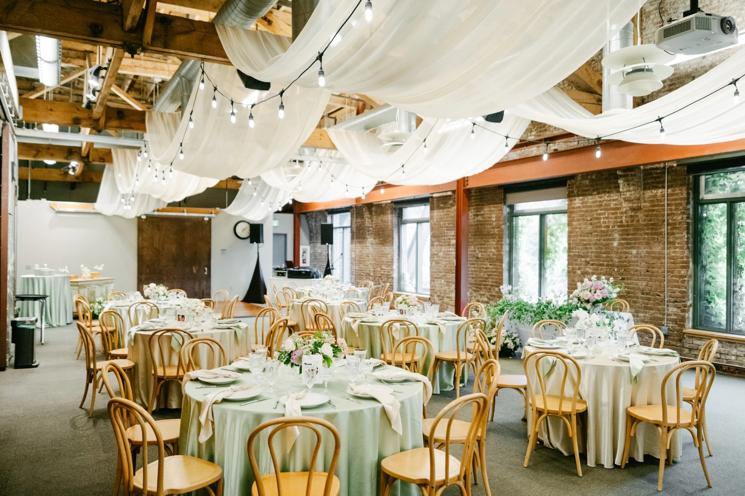 Fabric art on ceiling