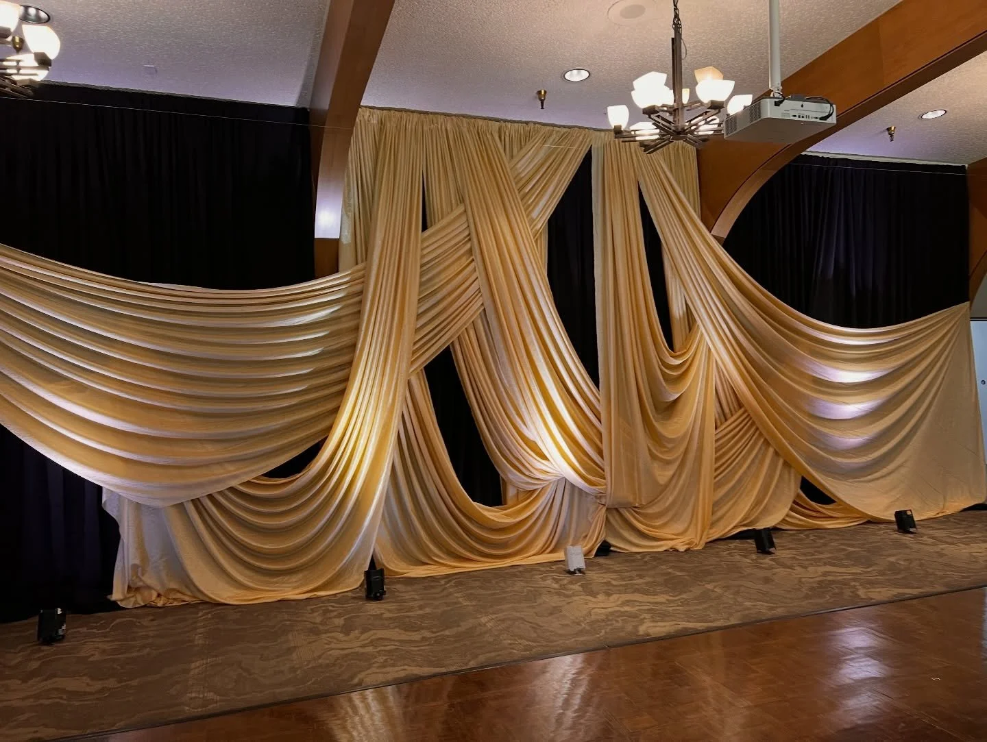 Gold whisper on black velour.