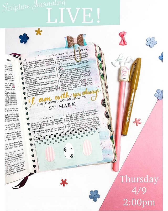 Tomorrow I&rsquo;ll be hosting an Instagram LIVE where we will be making this bible journal entry together! I&rsquo;ll be working in a regular margin quad, because I know that&rsquo;s what most beginners have! Feel free to use your wide margin script