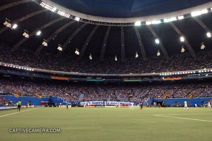 Montreal, Canada - April 29, 2015: The Olympic stadium was sold out to witness the second leg of the Scotiabank CONCACAF Champions League final.