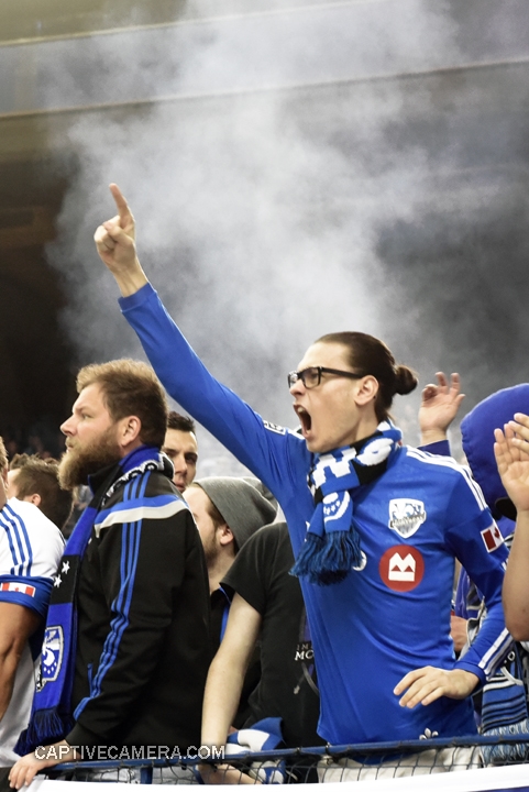  Montreal, Canada - April 29, 2015: There was no shortage of loud and passionate Montreal Impact supporters. 