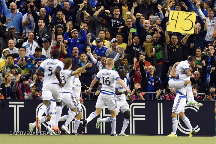  Montreal, Canada - April 29, 2015: Montreal Impact players celebrate the early goal. 