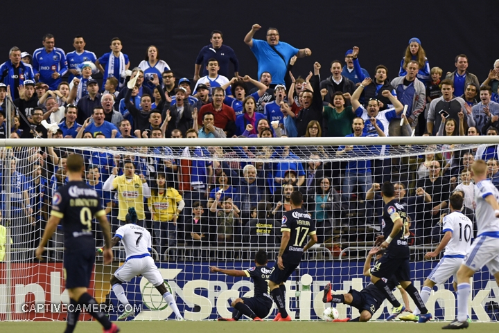  Montreal, Canada - April 29, 2015: Fans react after &nbsp;Andres Moreno scored for Montreal Impact in the 8th minute. 