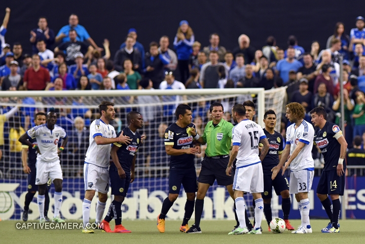   Montreal, Canada - April 29, 2015: Tensions were high as Montreal Impact maintained the 1-0 lead in the first half.  