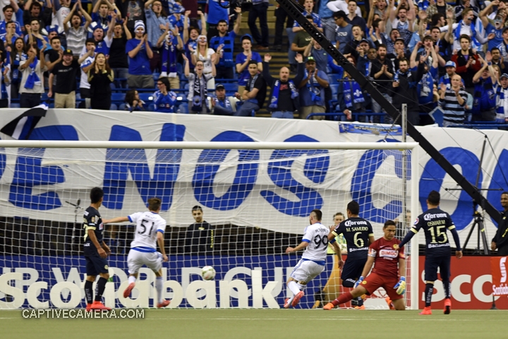   Montreal, Canada - April 29, 2015: Jack McInerney #99 of Montreal Impact scores a late goal for Montreal in the 88th minute.  
