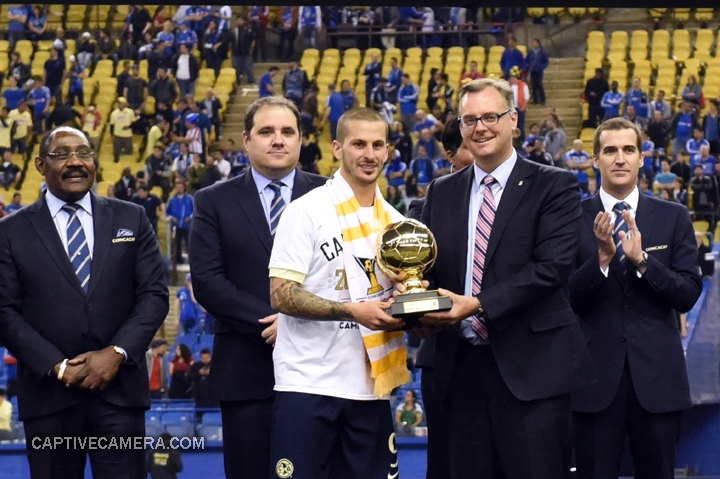 Montreal, Canada - April 29, 2015: Dario Benedetto #9 of Club America was awarded the Golden Ball after his remarkable 7 goal production within 3 games.