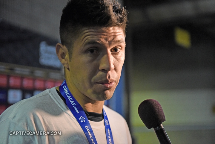   Montreal, Canada - April 29, 2015: Oribe Peralta of Club America at the media mix zone following the game at Olympic stadium.  