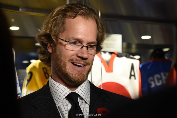  Nov. 6, 2015 (Toronto, ON) - Chris Pronger interviewed by media at the  Hockey Hall of Fame induction ceremony. 