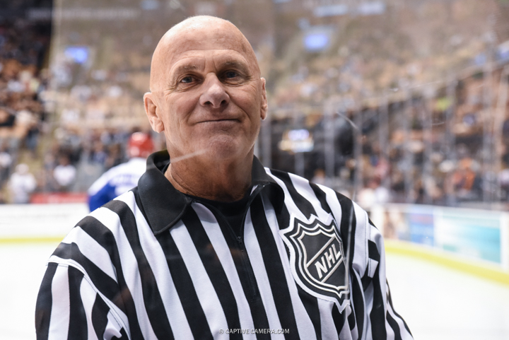  Nov. 8, 2015 (Toronto, ON) - NHL referee Ray Scapinello during the Haggar Hockey Hall of Fame Legends Classic at Air Canada Centre. 